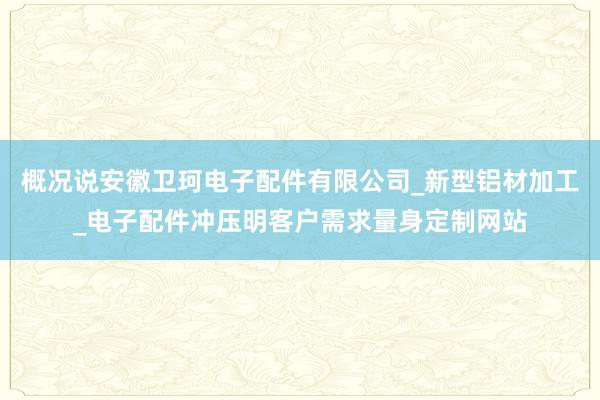 概况说安徽卫珂电子配件有限公司_新型铝材加工_电子配件冲压明客户需求量身定制网站